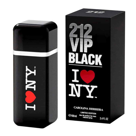 Carolina Herrera 212 VIP Black I Love NY Eau De Parfum Spray For Men 100ml photo