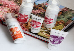 Siberian Wellness cosmetics with rose